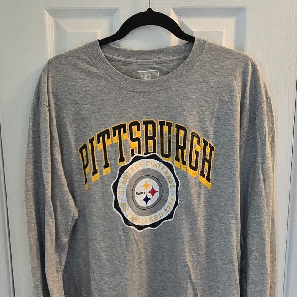 Steelers NWT NFL Apparel Long Sleeve Tee XL Gray